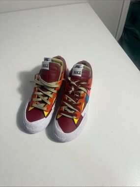 Nike Burgundy, Orange & Blue Low-Top Sneakers